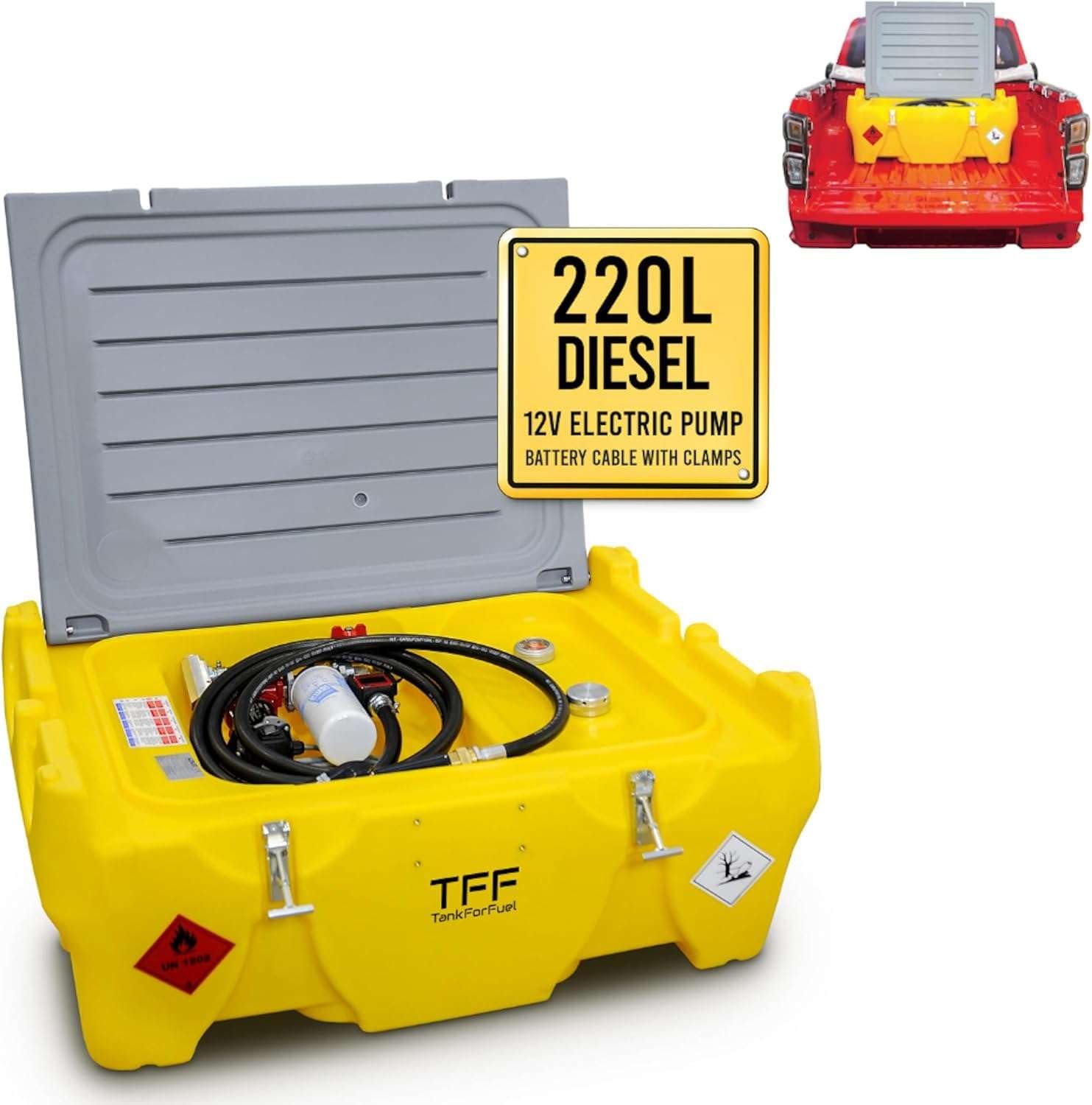 Tanque Portátil Combinado Diesel 400L + AdBlue 50L Con Bomba 12V 40 L/min - Incluye Manguera 4m Y Pistola Automática