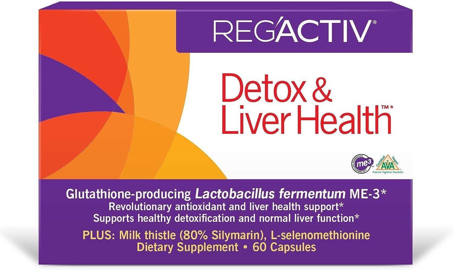 REG'ACTIV Detox & Liver Health, 60 Capsules, with Glutathione-producing  Lactobacillus fermentum ME-3 : Health & Household - Amazon.com