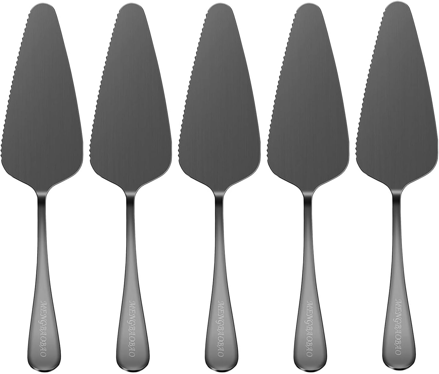 MBB 5x Cake Server Pie Holder Transfer Triangular Spade Spatula for Pizza Cake Baking (Black Polished)