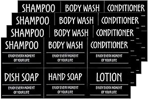 Printed Bathroom Labels Set for Refillable Bottles