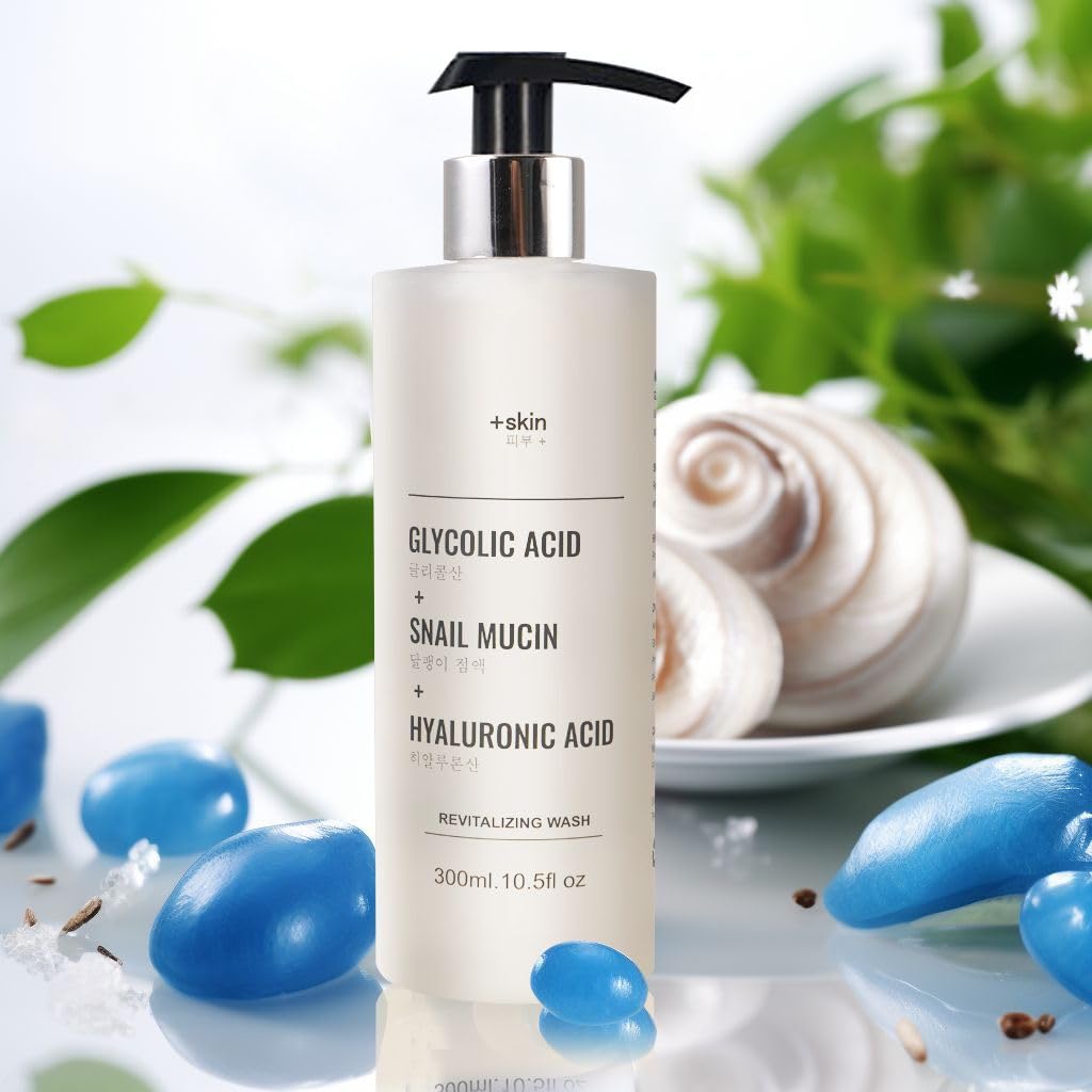 +skin Glycolic Acid, Snail Mucin, and Hyaluronic Acid Wash