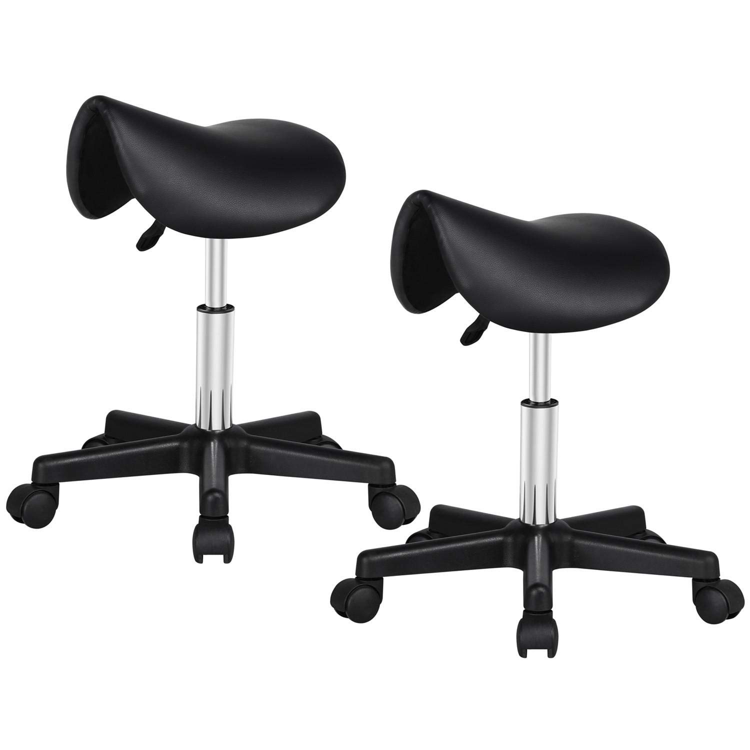 Yaheetech2pcs Saddle Stools Swivel Salon Beauty Stool Hairdresser Stools for Spa