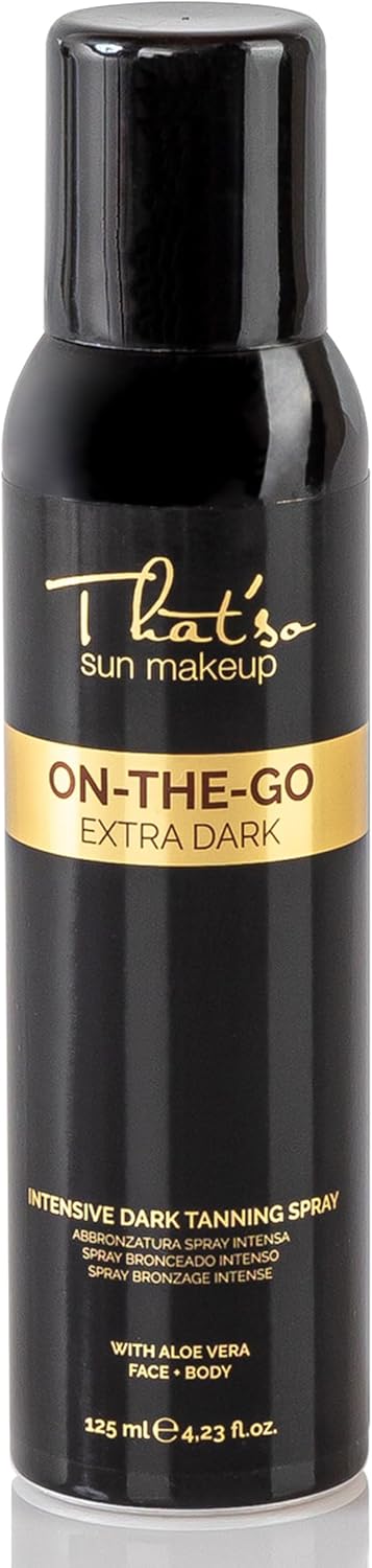 That’so On The Go Extra Dark 125 ml intensieve zelfbruiningsspray voor gezicht en lichaam, natuurlijke bruining, langdurige anti-aging, 125 ml