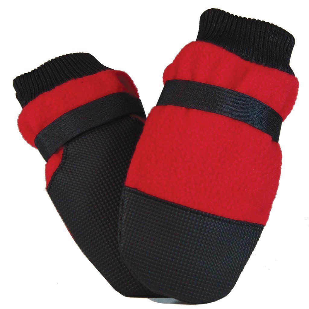 Muttluks Hott Doggers Lightweight Fleece Dog Boots, Small, Red
