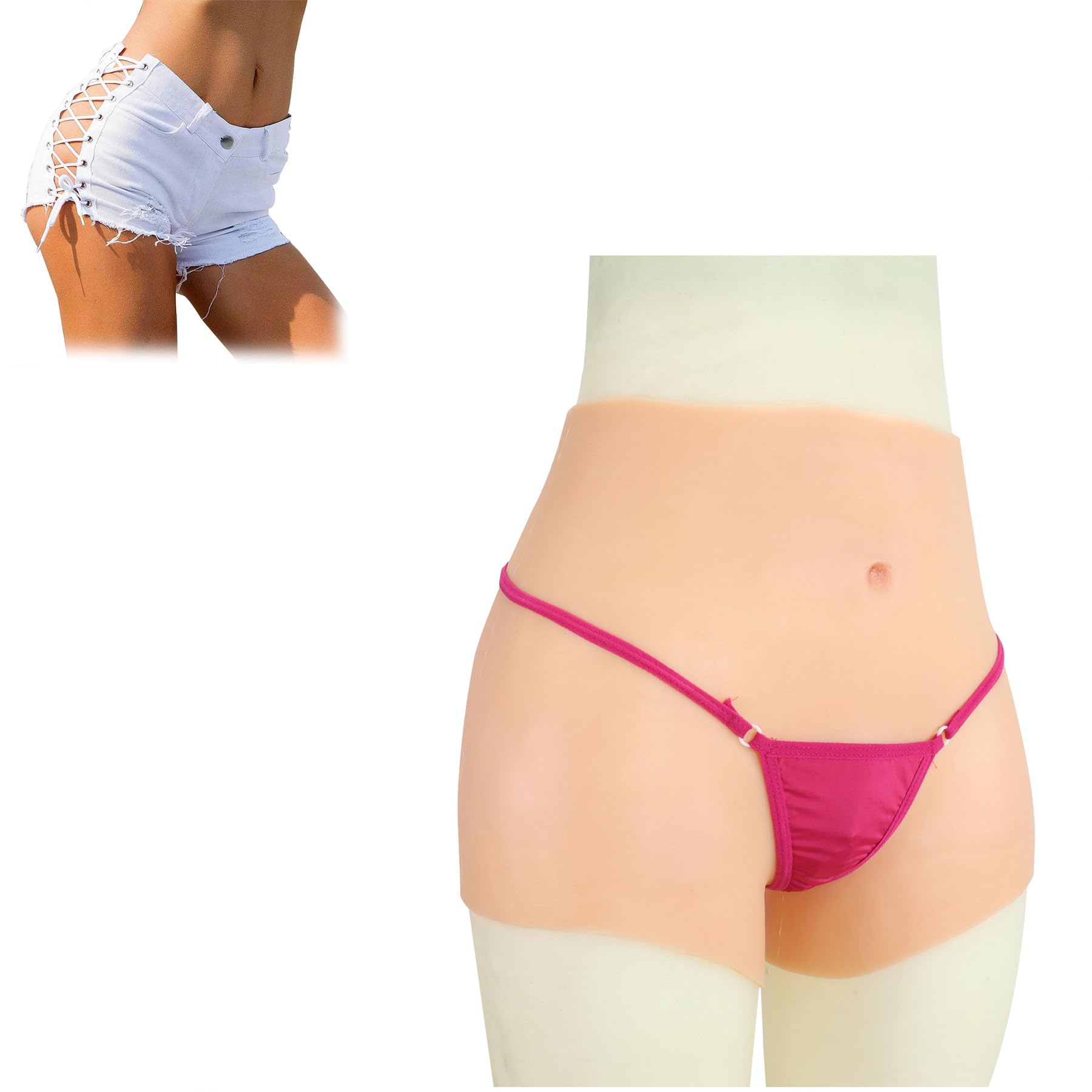 FSYH Silikon HöSchen Realistische Sissy Boxershorts Versteckter Gaff Fake Muschi HöSchen füR Crossdresser Ladyboys Transgender Drag Queens