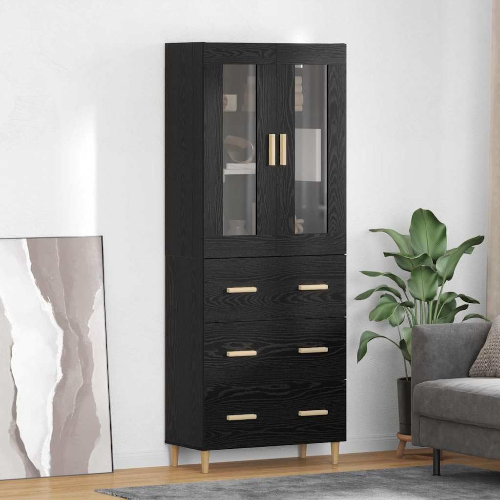 Highboard - Tabla de madera de roble (69,5 x 34 x 180 cm), color