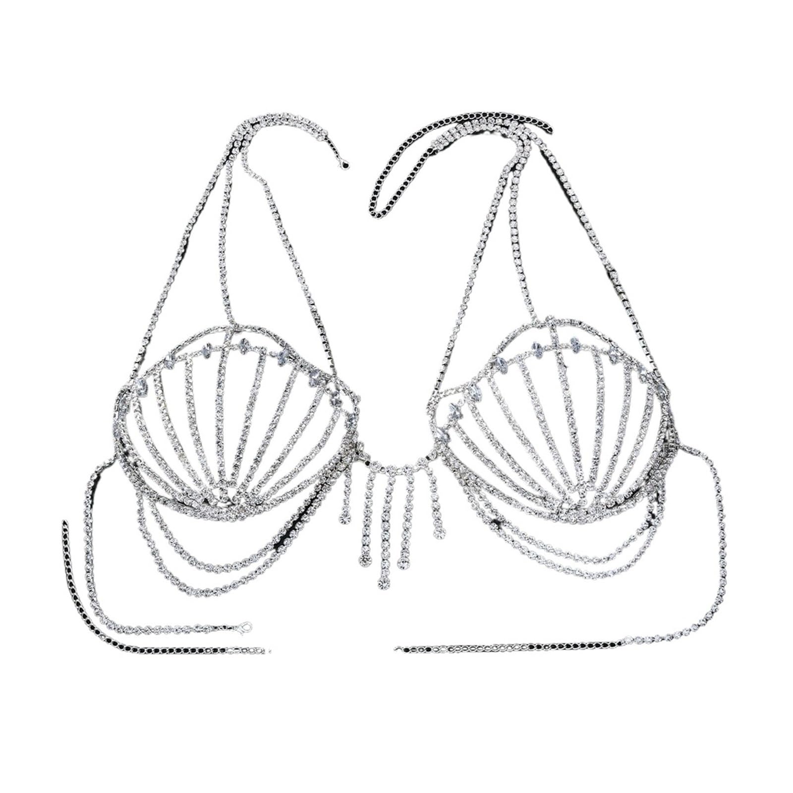 Strass Muschel Brust Kette Sexy Bikini Body Damen Mode Muschel Zubehör