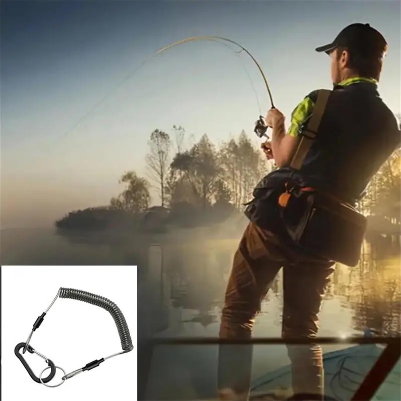6PCS Pesca persa Corda Anti-perso Spirale Cordino a molla Filo a Prevenire la caduta dell'asta for perdere strumento Per Lavoro
