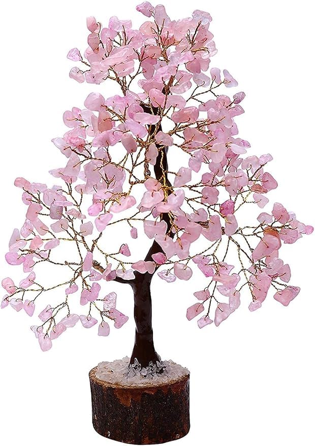 Rose Quartz Tree | 300 Beads | Love-Attracting Crystal Tree for Emotional Healing, Compassion, and Harmony | Spiritual Decor for Home and Office