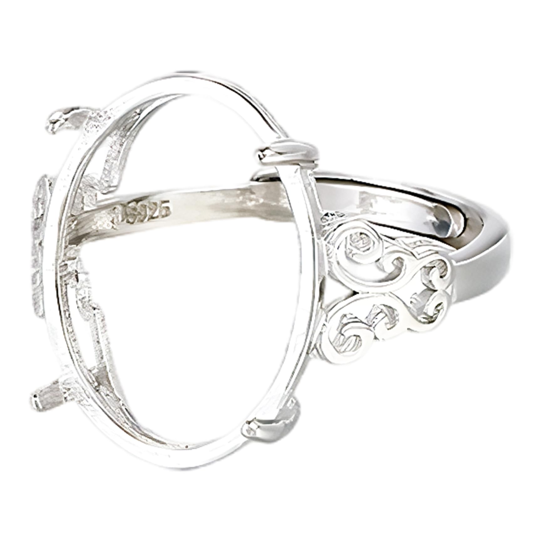 Lcarege 925 Sterling Silver Ring Blank, Adjustable Bezel Base Ring Setting for Jewelry Making DIY, Minimalist Cabochon Setting for Gemstones, Agate, Jade - Unisex 12x16