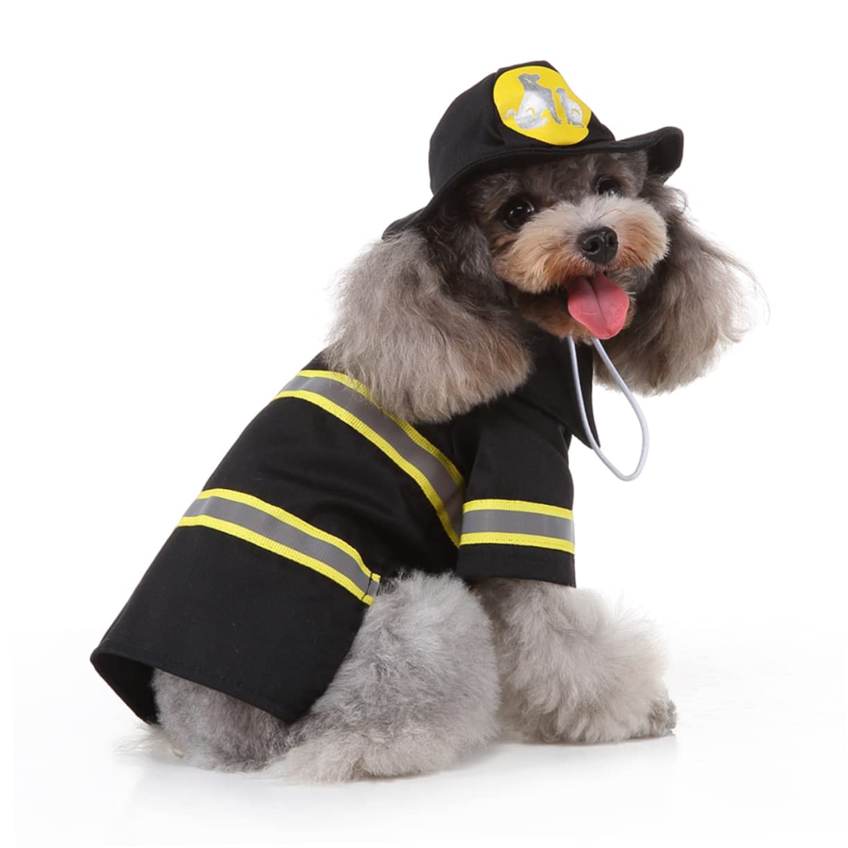 BESPORTBLE 3sets Costume Da Vigile Del Per Animali Domestici Abbigliamento Trasformato Per Cane e Gatto s Nero Per Feste e Eventi Speciali Materiale Confortevole e Superiore