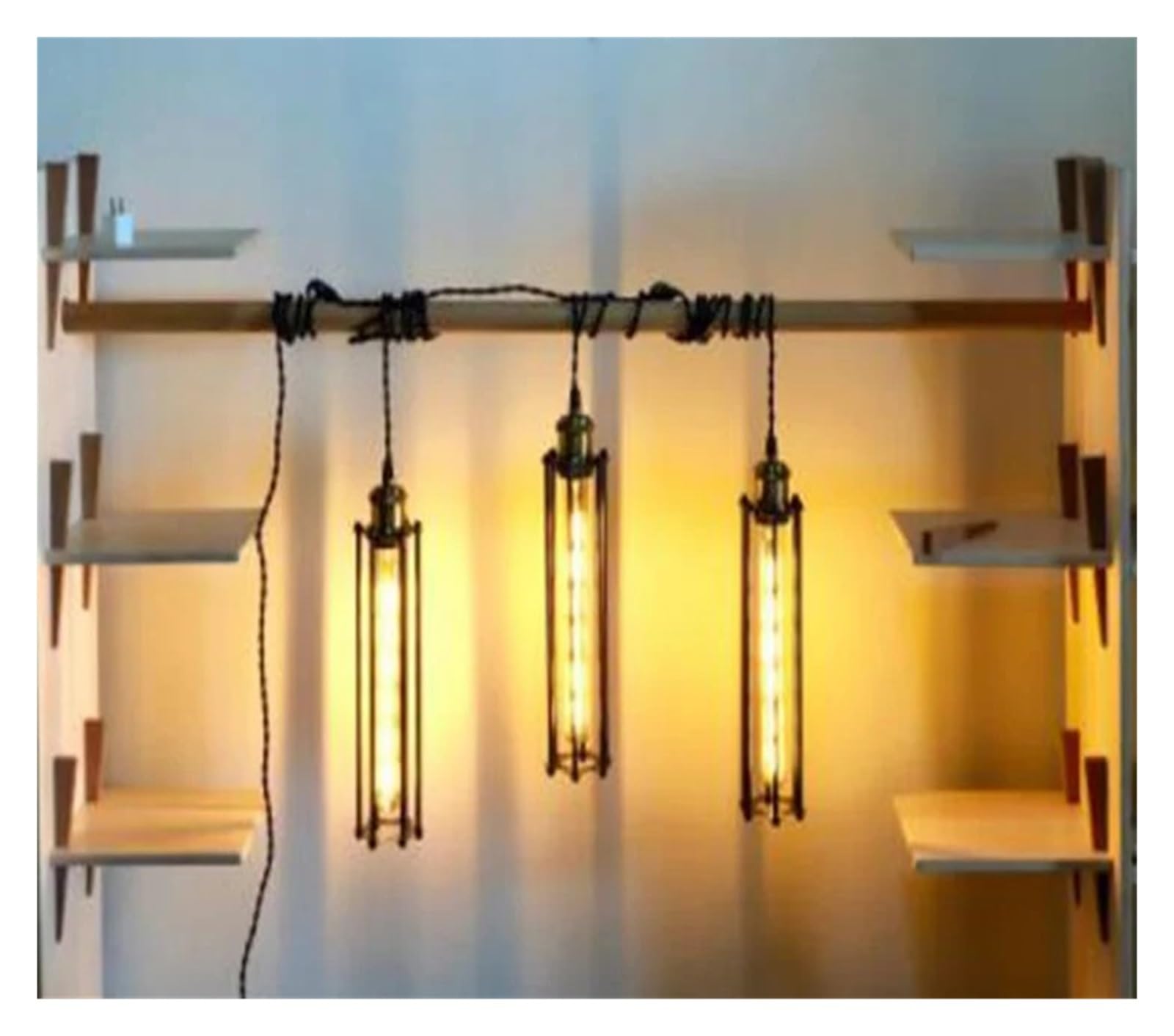 Bombilla LED Tubular T30, Bombilla de filamento Vintage T300, 6 W, 2700 K, Casquillo E27.(4PCS_Amber Glass_NO_6W)