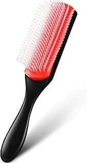 9-Row Styling Hairbrush Cushion Brush Nylon Bristle with Anti-static Rubber Pad, Hair Tools for Blow Drying Hair Styling, Detangling, Volumizing, Separating, Shaping, Defining Curls