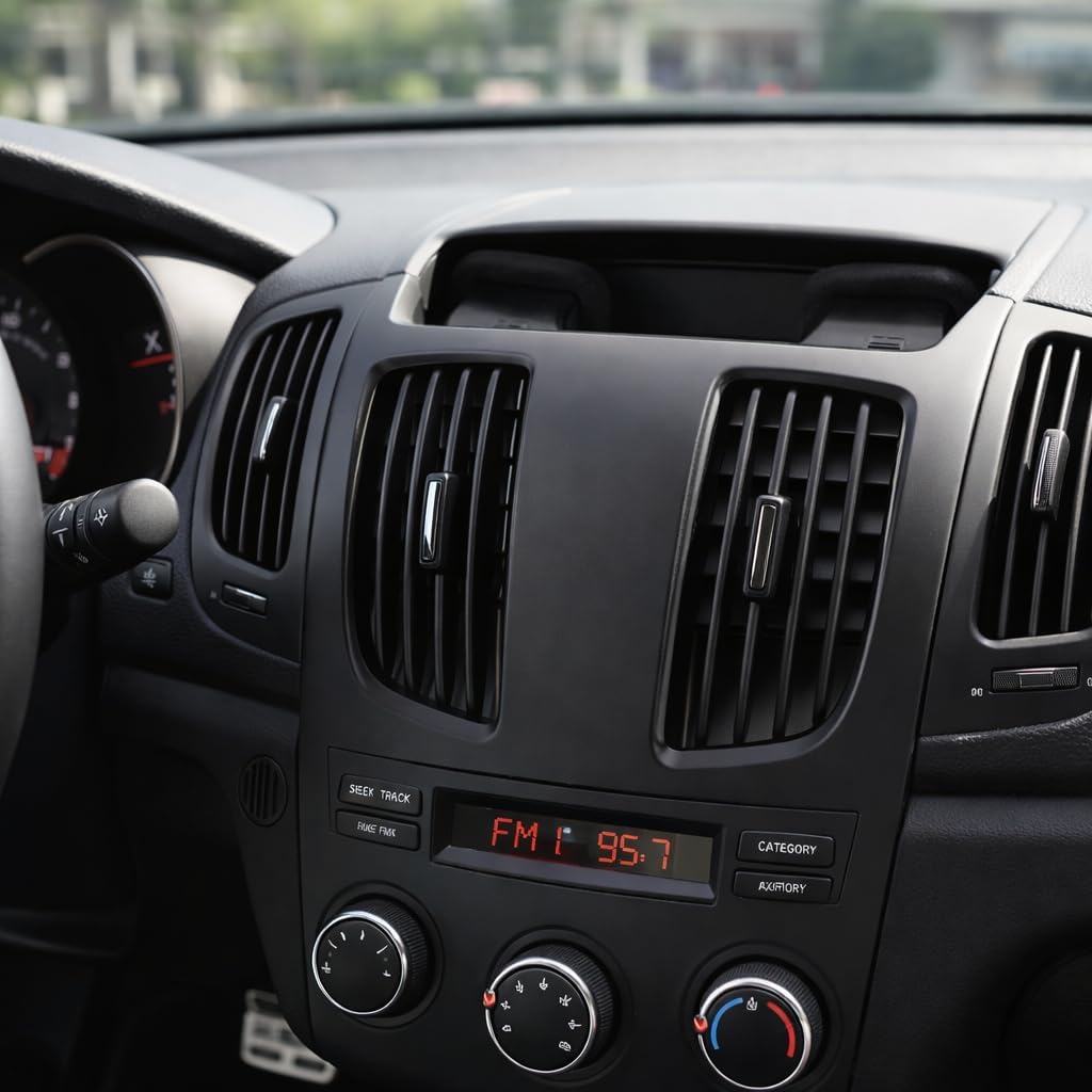 1 Pair Center Dash Air Vent, Front Center Air Vent 974401X500WK Dashboard AC Outlet Grille Replacement for Forte 2009‑2017