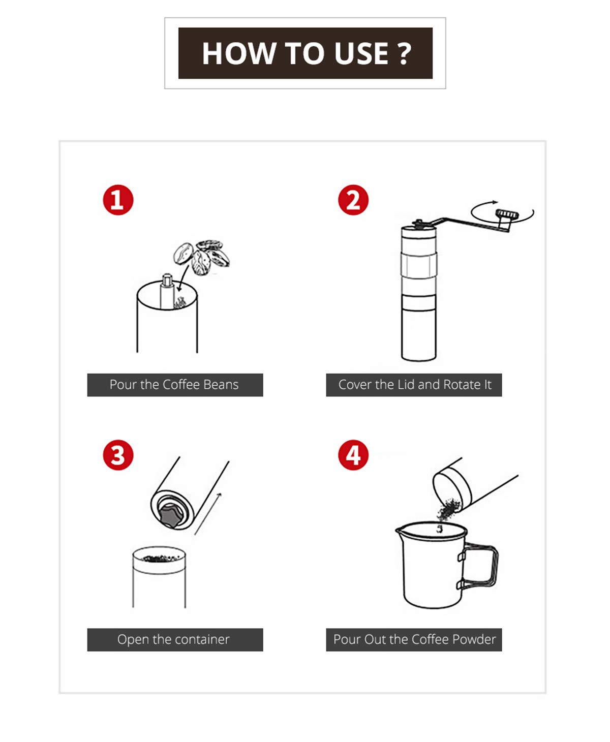 Molinillo De Café De Cerámica Manual Molinillo De Café Ajustable De Vidrio De Acero Inoxidable Con Tanque De Almacenamiento Herramientas De Cocina Fáciles De Limpiar 16.6x7.8x7cm