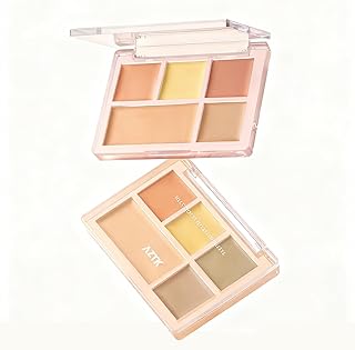 AZTK フルカバー コンシーラーパレット マルチカラー | 色補正機能付き くま (ダークサークル)・ニキビ跡・涙溝・毛穴に対応 | ナチュラルベージ 肌トーンを明るくする 長時間持続 メイク落ちしにくい