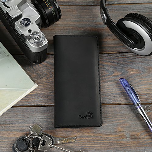 Long Bifold Wallet for Men and Women - Soft Genuine Leather - Checkbook Holder Organizer - Large4