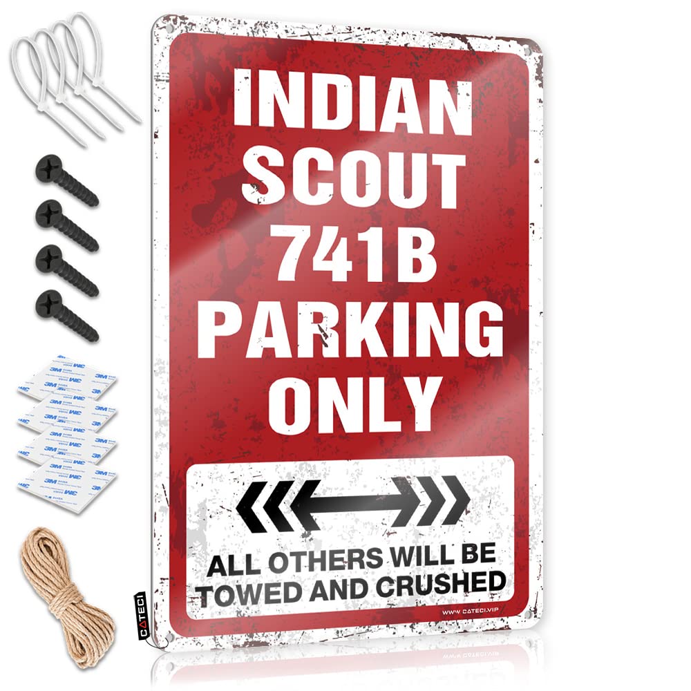Fzfn Colour Man Cave Decor Nice Decorations | Indian Scout 741B Parking Only Indie Decorative Wall Art Ready To Hang For Walls(30X40cm)