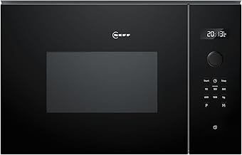 Neff N 50, HLAWD53K0, Built-in Microwave, 59 x 38 cm, Easy Clean for Quick Cleaning, LED Display, 1-Touch Buttons, Automatic Programs, LED Interior Lighting, 31.5 cm Turntable, Black