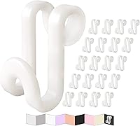 Vista 10 de Ganchos de conector para colgar ropa, mini ganchos en cascada para perchas de terciopelo abrazables, resistente ahorro de espacio para armario, 60