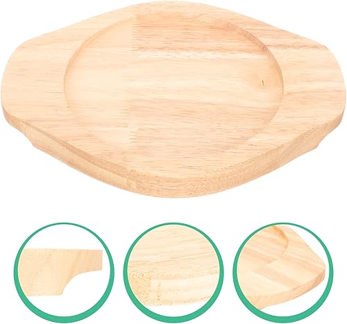 Miniatura 4 de Salvamanteles de madera redondo de madera para carne, placa base de madera, posavasos para fajita, bandeja de madera, almohadilla de olla caliente,