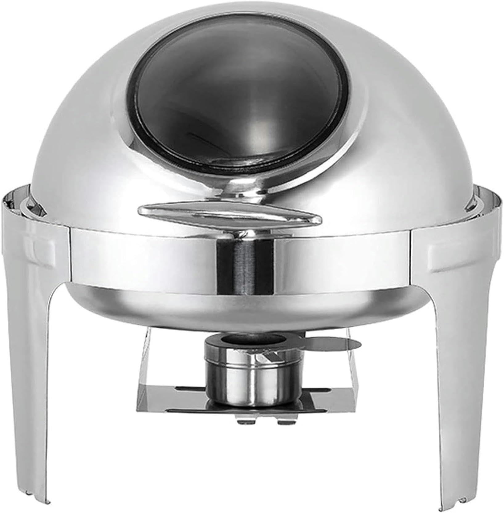 Chafing Dish Rotondo in Acciaio Inox,Set di Chafing Dish Scaldavivande Buffet,con Teglie per Alimenti E Porta-Combustibile,Set Scaldavivande per Catering,Buffet E FES