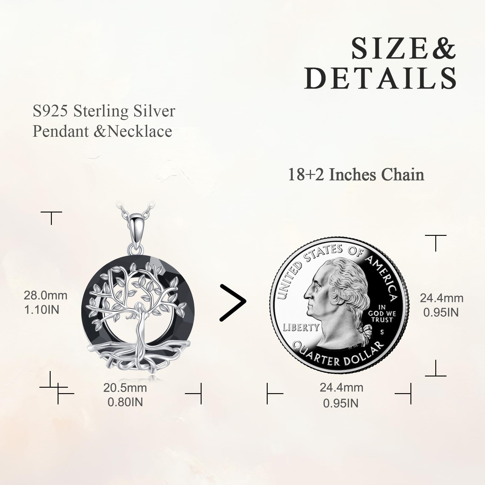 AOBOCO Baum des Lebens Halskette, 925 Sterling Silber Göttin Baum Anhänger mit Kristall von Austria, Schmuck Geschenke für Frauen