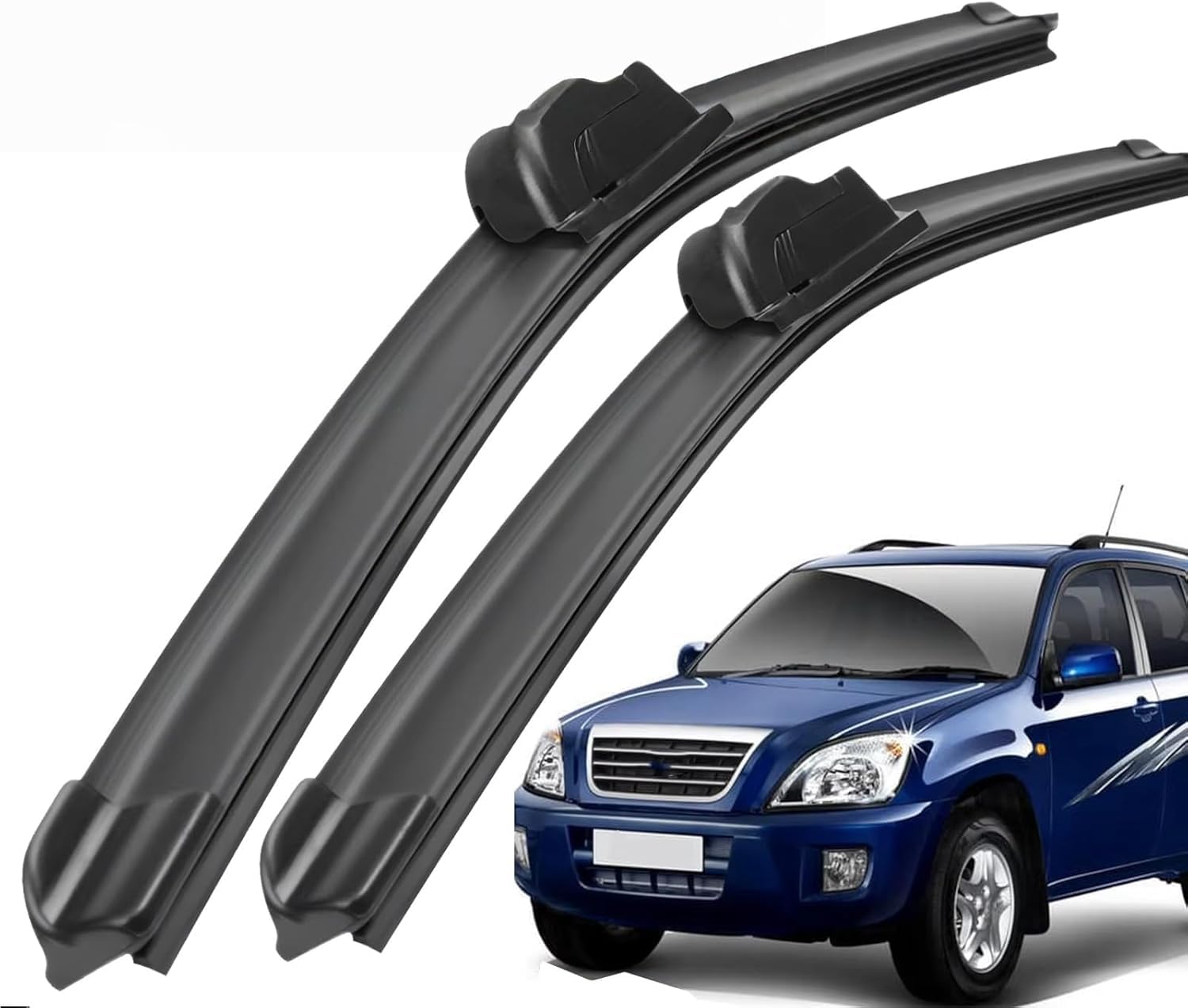 liufangfc Front Windscreen Beam Wipers for Chery Tiggo T11 2005-2010 24"+19", Set of 2 Replacement Blades with Pre-assembled Adapter, Only for Right-Hand Drive (UK)