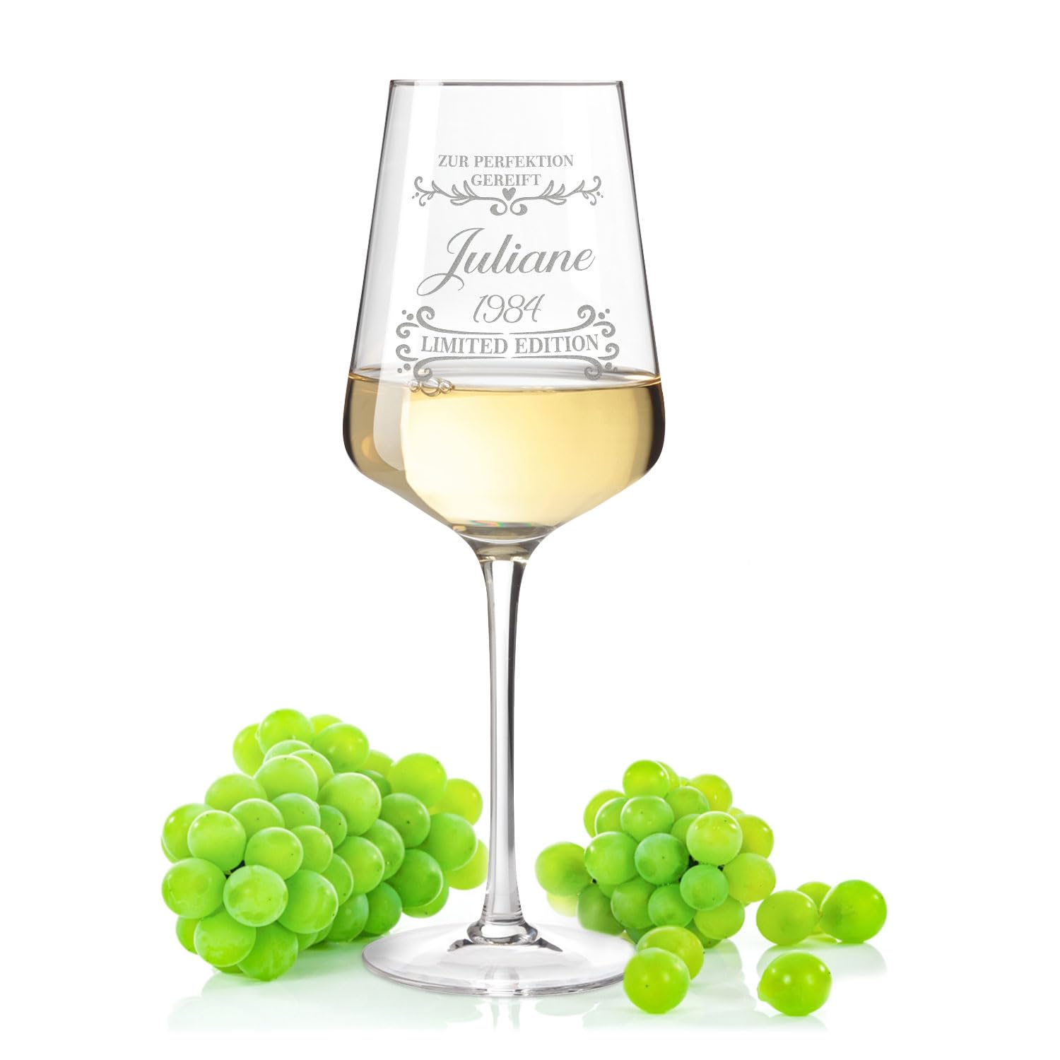 GRAVURZEILE Leonardo Weinglas mit Gravur - Zur Perfektion gereift V1 - Liebevolles Geschenk für Weinliebhaber - Geschenke für Sie & Ihn zum Geburtstag oder Valentinstag - Farbe: Puccini