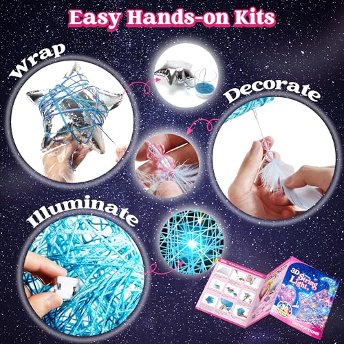 Klever Kits 60105 3D String Art Kit For Kids, Light Up String Light Toy With 30 Multi-Colored Led Bulbs, Arts And Crafts Set thumb #1