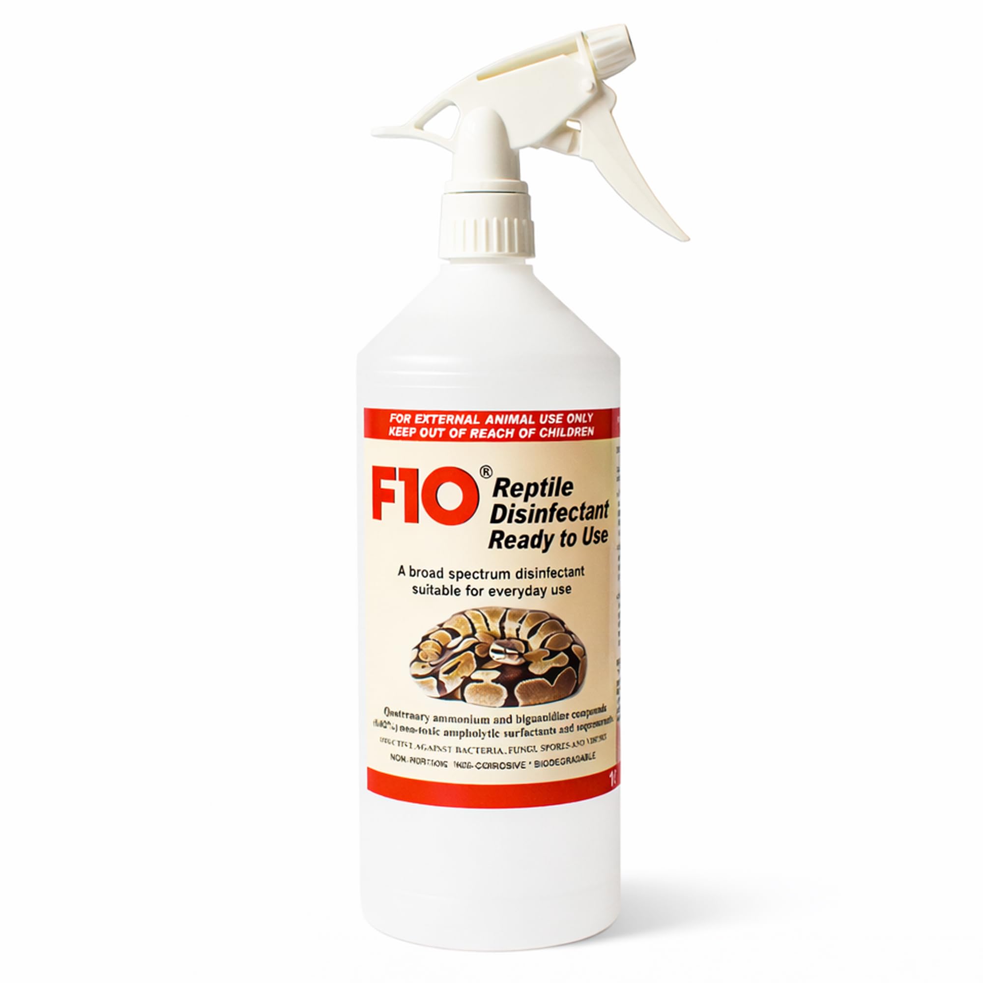F10 Reptile Disinfectant Ready to Use Spray Pre-Diluted 1:50, 1 Litre