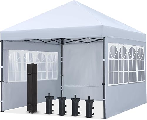 COOSHADE Tienda de campaña desplegable de 10 x 10 pies, toldo plegable instantáneo, con elegante ventana de iglesia, pabellón al aire libre, cater,