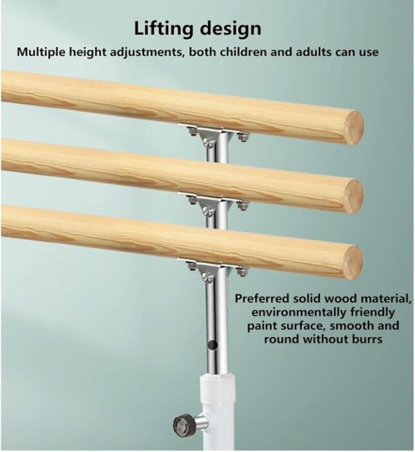 Ballet Barre,Double Freestanding Barre Exercise Equipment Portable Ballet Bar, Fitness Dance Bar for Stretch, Ballet Workout