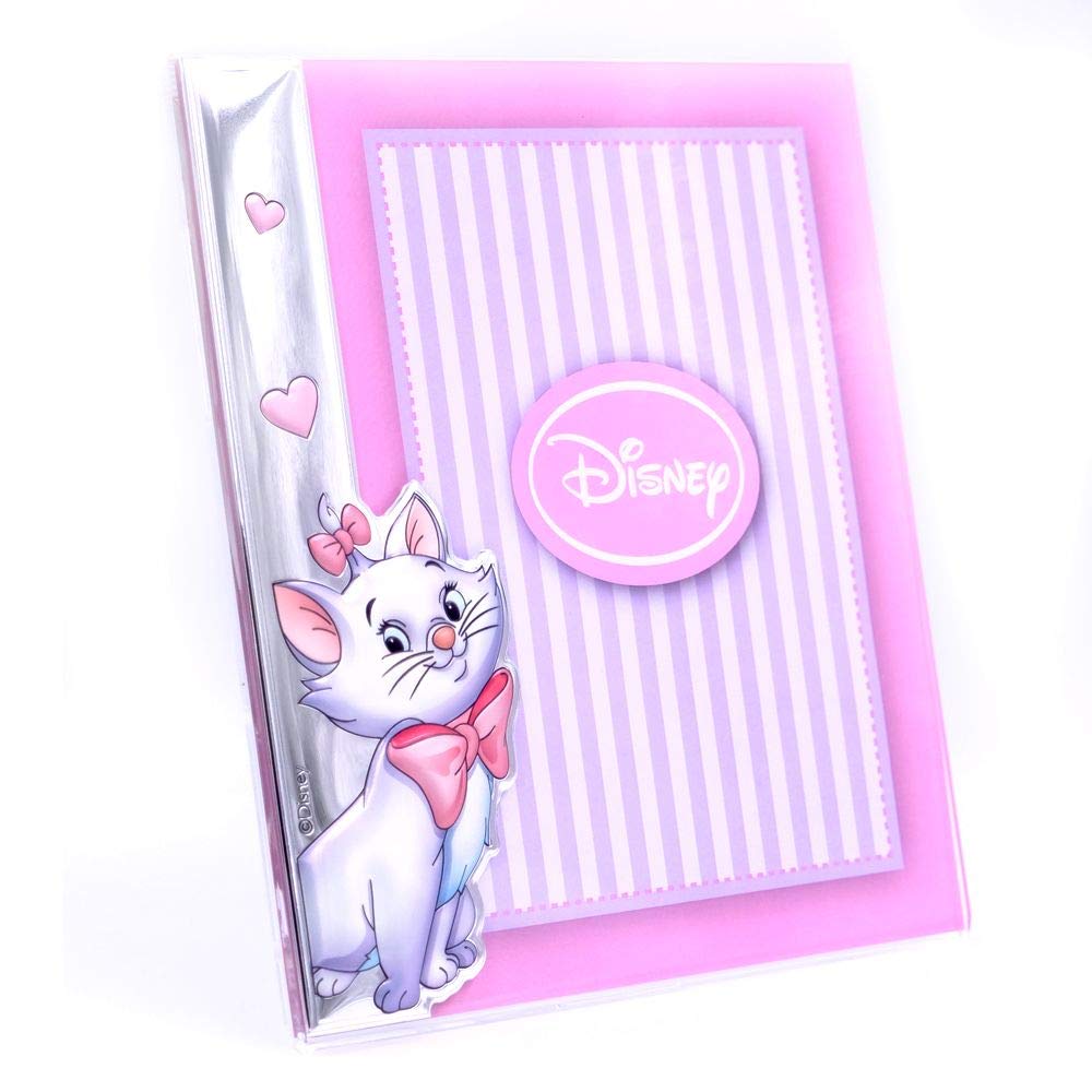 Disney Baby - Die Aristocats - Bilderrahmen aus Silber für Tisch oder Nachttisch mit 3D-Details Katze Minou für das Kinderzimmer des Mädchens, perfekt als Geschenkidee für Taufe oder Geburtstag