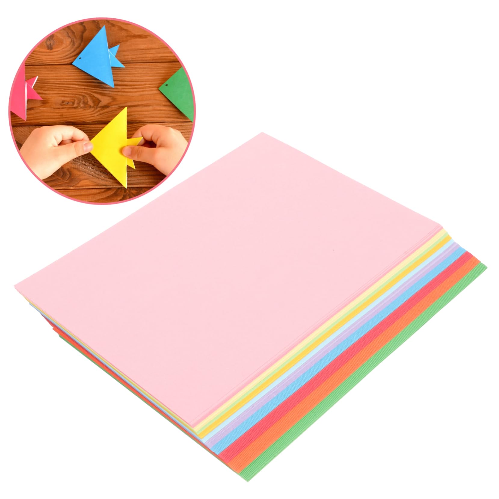 NUOBESTY 100blätter Bastelpapier Verdickt Bunt Faltpapier Malpapier Für Junge Mädchen Und Erwachsene Zu Hause Kindergarten Schule Diy-bastelpapier Origami-papier