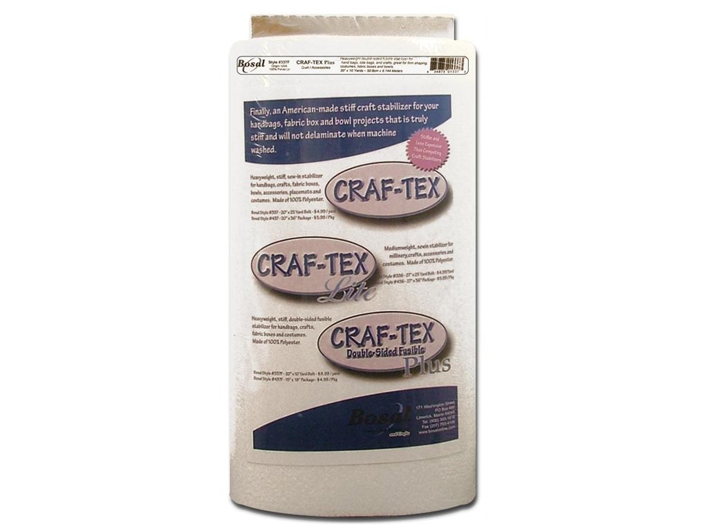 Bosal Craf-Tex Plus HVY Wt Dble Side Fusible, 20" x 10yd, White