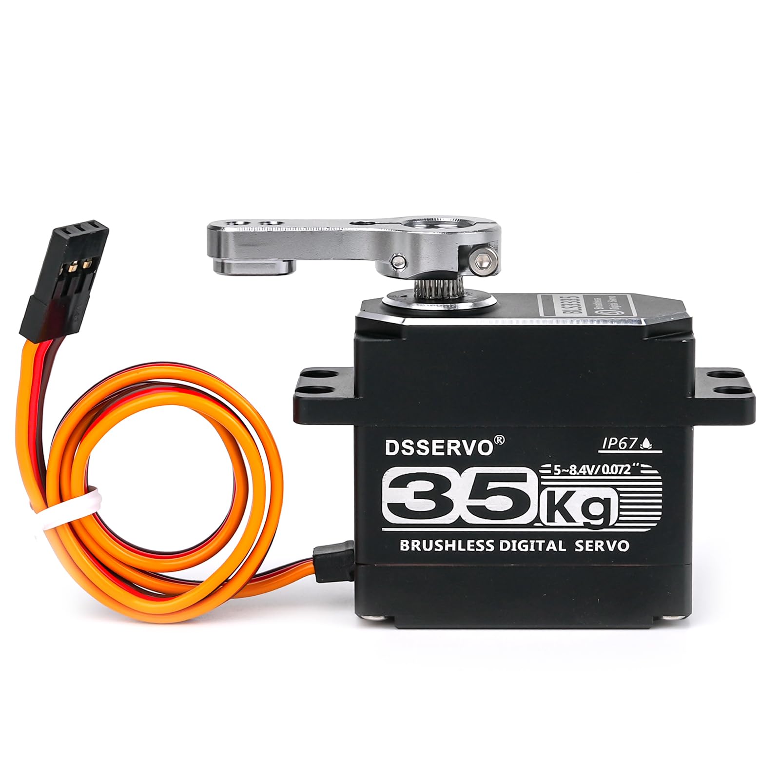 Servo RC High Torgue da 35 kg, servo digitale brushless da 7,4 V, motore digitale completamente in metallo, 8,4 V impermeabile con corno servo 25T, per auto, robot, Arduino, elicottero