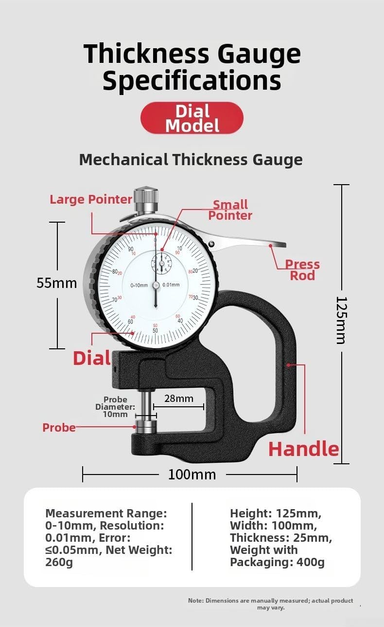 Spessimetro Manuale Lega Duraturo Spessimetro Manuale Lega Duraturo