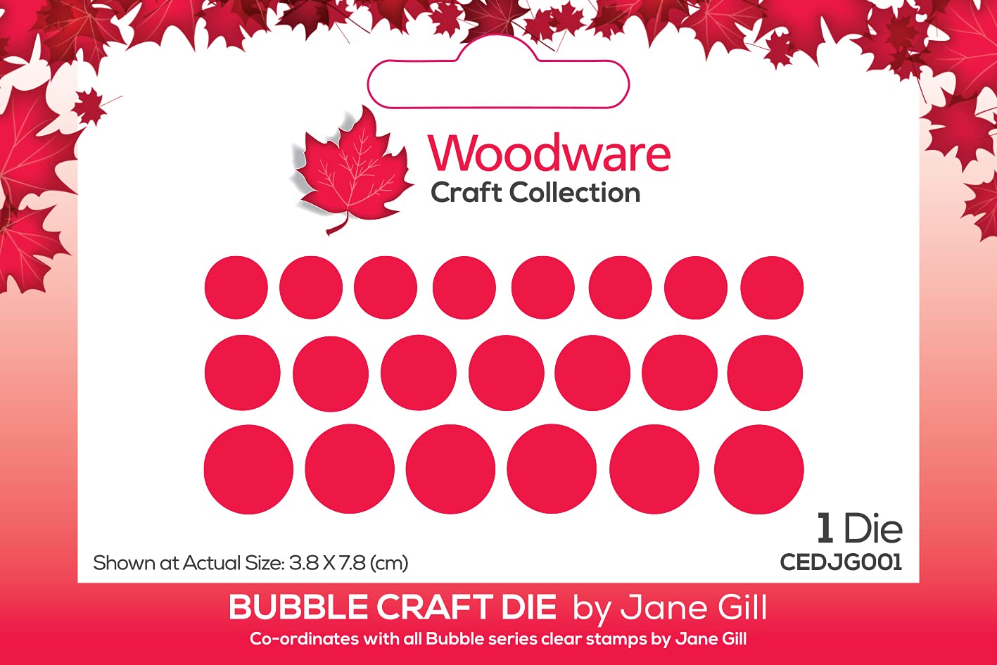 WoodwareJane Gill-Bubble-Craft Die, 3.8 x 7.8, Transparent, CEDJG001