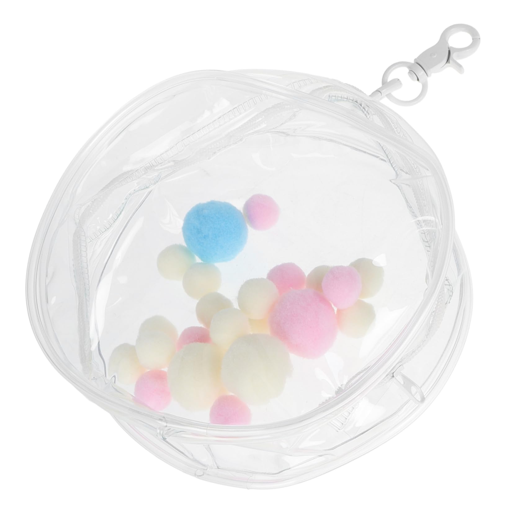 FOYTOKI Clear Pouch Keychain Storage Bag for Dolls Transparent Display Bag with Material for Travel Protection Cute Keychain Accessory for Backpack Collectors Doll Carrier