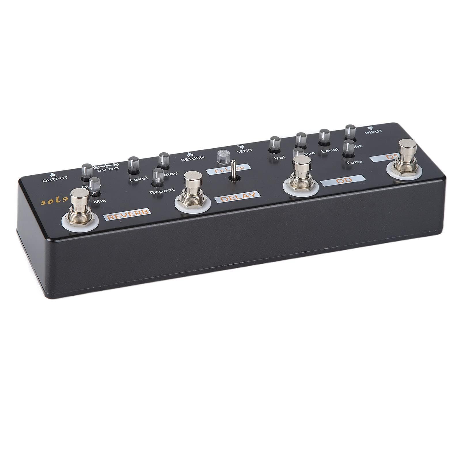 Pedale Multieffetto per Chitarra Overdrive Delay Reverb Distortion Fx LOOP Pedale per Chitarra con Regolazione della Manopola