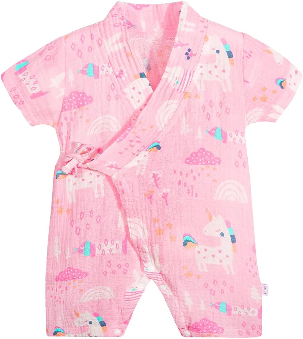 PAUBOLI Kimono Robe Newborn Cotton Yarn Robe Baby Romper Infant Japanese Pajamas…: Clothing