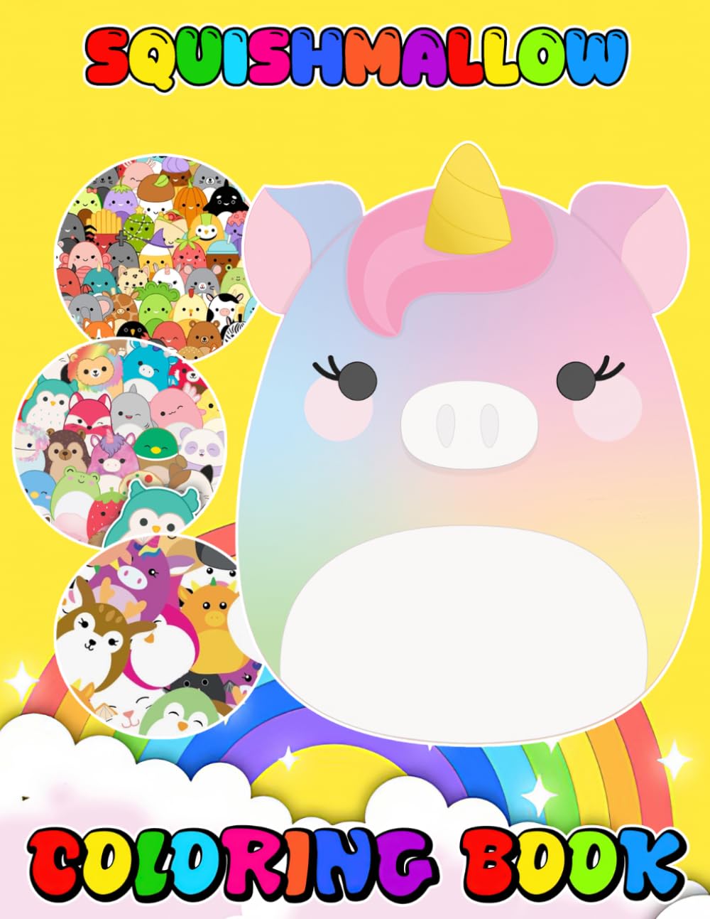 Squish-mallow's Coloring Book For Kids And Adults: JUMBO Drawing Pages Of Characters for Kids Ages 4-8 8-12 | +50 High Quality Coloring Pages for Stress Relief and Relaxation