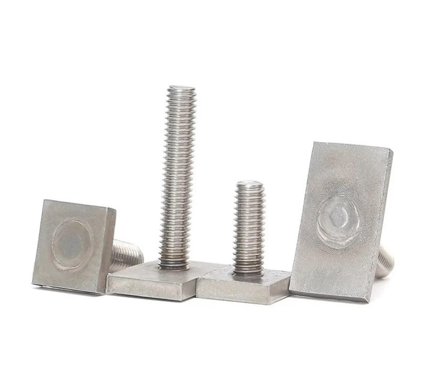 Stahl-T-förmige Schienenbefestigungsschrauben M6, M8, M10 mit Vierkantkopf, Länge 16 bis 50 mm, Edelstahl 304(L25xW25xThick3mm)