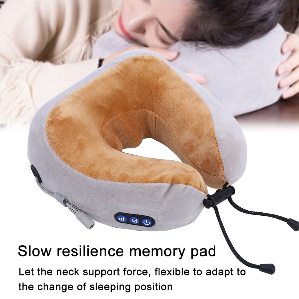 USB en forma de U para asiento de coche, reposacabezas, descanso del cuello, almohada de masaje, soporte, cojín de espuma con memoria