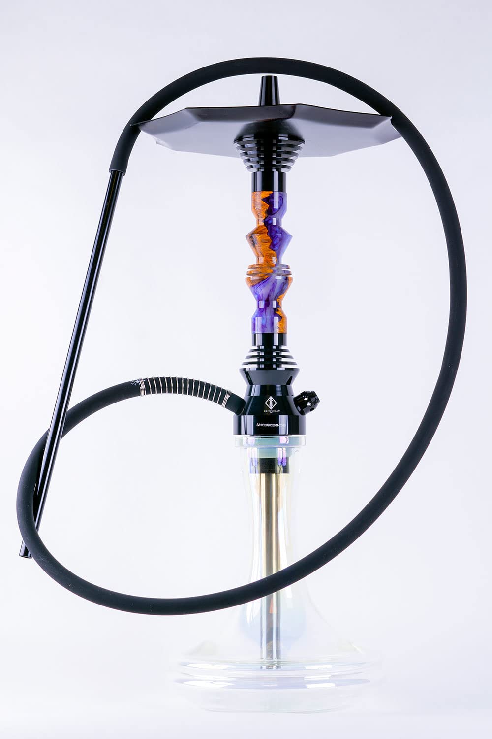 B2 Hookah Precious Cut Collection Purple Opal Stabilized Burl Wood INCLUDES MATCHING VASE