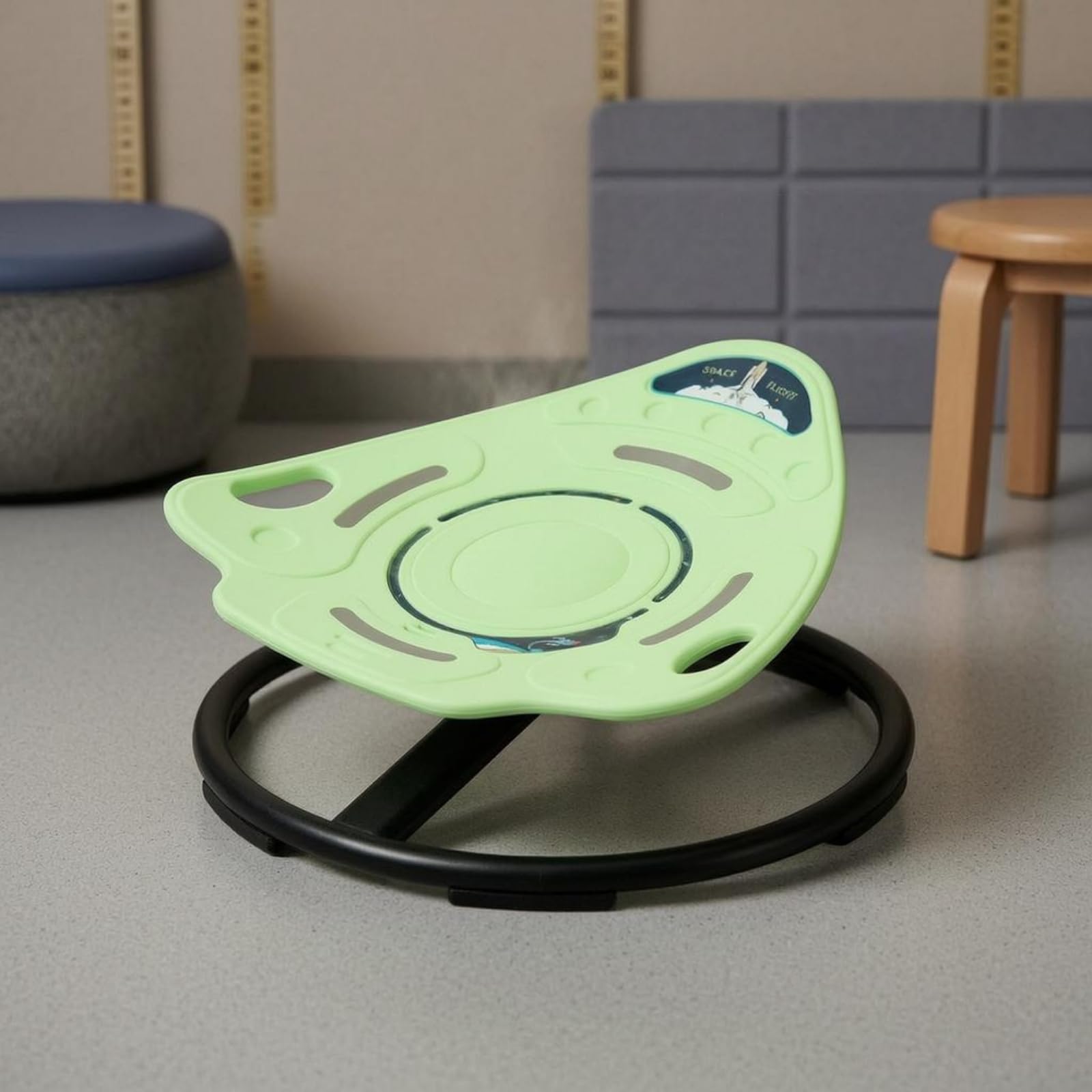 Sedia Girevole per Bambini Sedia Rotante Sedia Equilibrio Seduta attività con Seduta Modellata Stabile E Base Circolare in Metallo Adatta per Esercizi, Verde