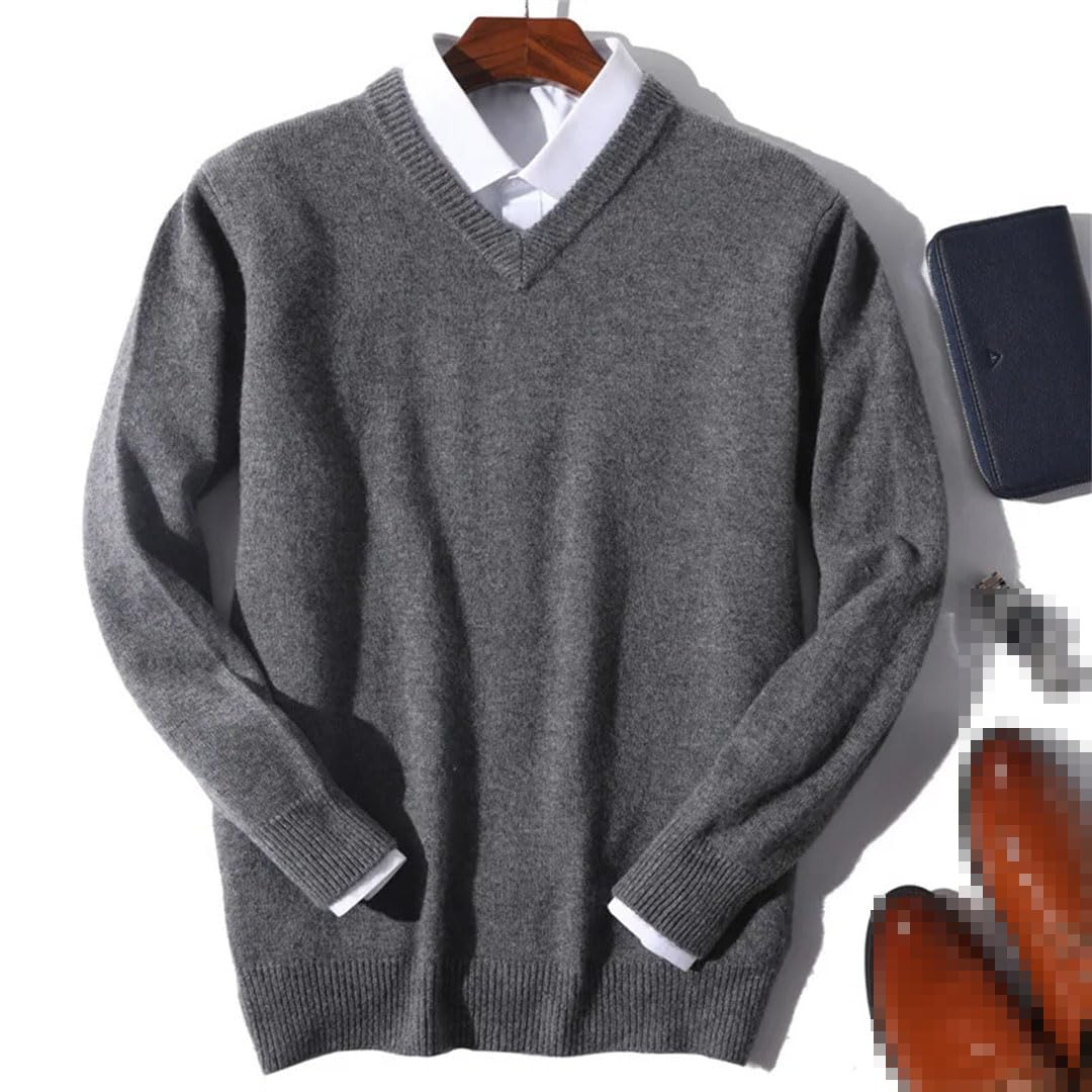 Amazon.co.jp: メンズ 秋冬 カシミア ニット V ネック プル