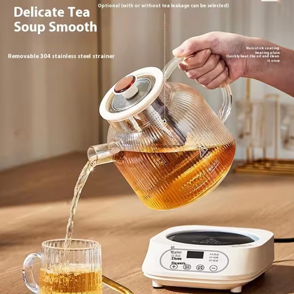 Inteligentny Elektryczny Dzbanek Zdrowotny 1,2 L, Wielofunkcyjny Ekspres Do Herbaty Z Sitkiem Do Herbaty I 6 Funkcjami, 24-godzinny Timer, Do Użytku Domowego Na Herbatę, Gorącą Wodę I Nie Tylko