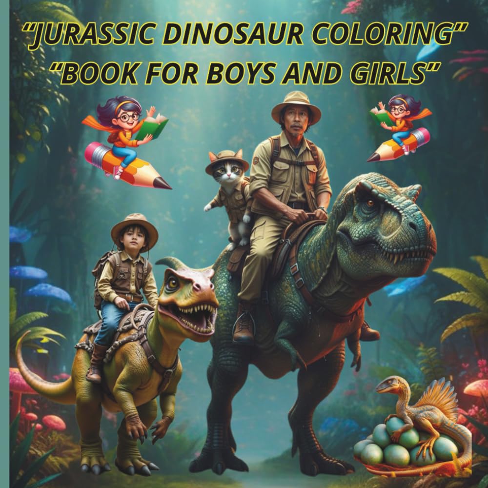 Jurassic Dinosaur Coloring Book for Boys and Girls: Dinosaur Coloring Book for Kids 50 Amazing Dino Pages